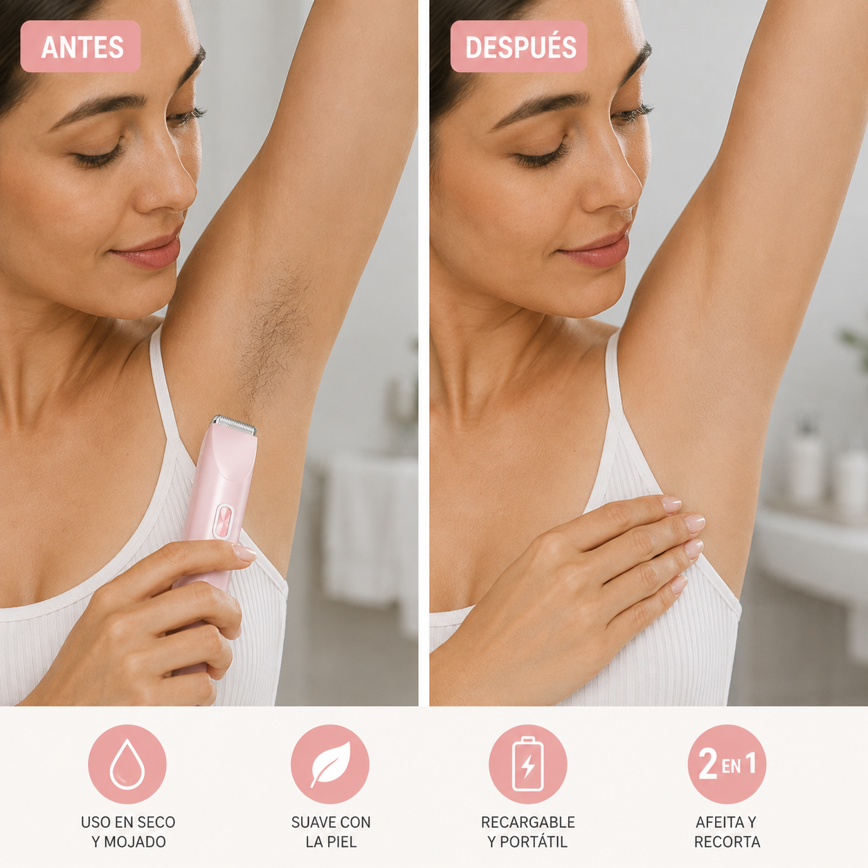 Depiladora eléctrica de vello para mujer